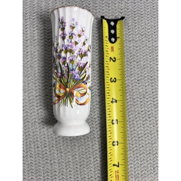 Flambro  Bone China Mini Vase Sweet Lavender ‎ Augustus Rache 1988 Signed.5" T - Picture 2 of 9